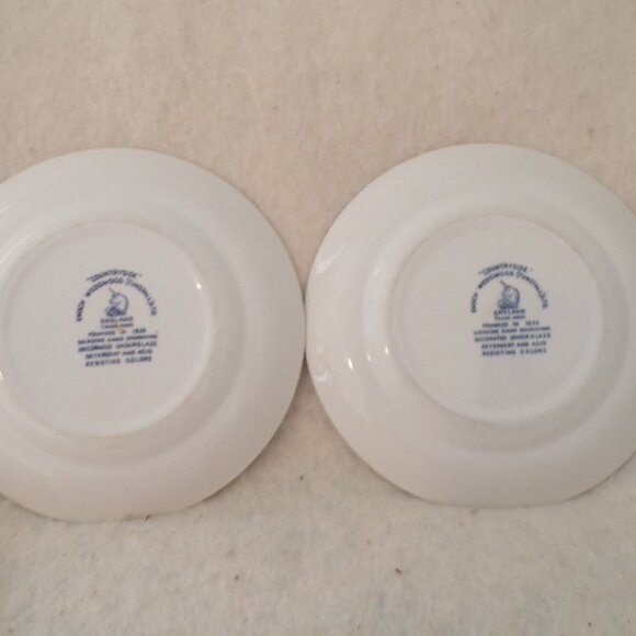 Vintage Enoch Wedgwood Countryside Blue and White Salad Plates Set Of 2 - Picture 4 of 5